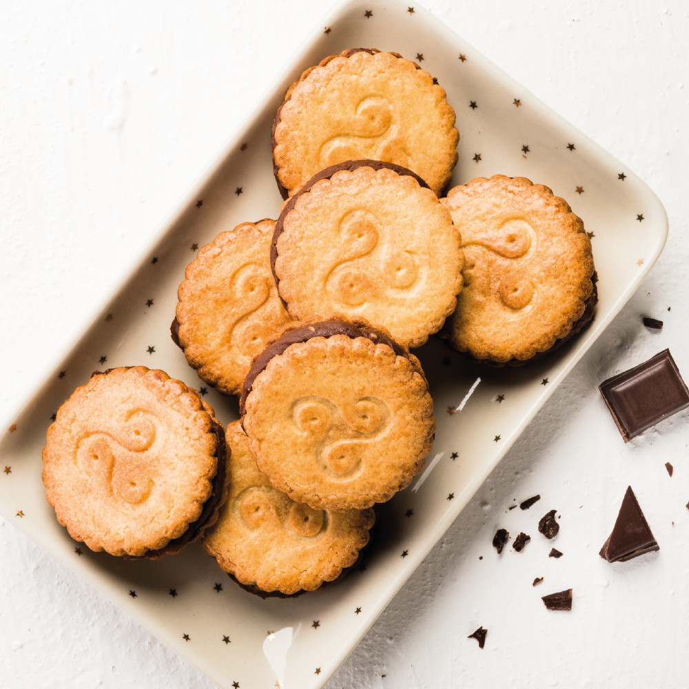 Galettes bretonnes ganache chocolat praliné