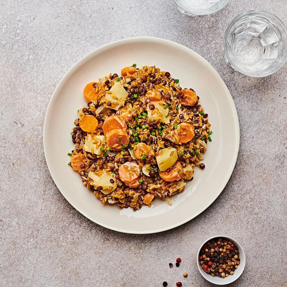 Risotto d'épeautre aux carottes et panais