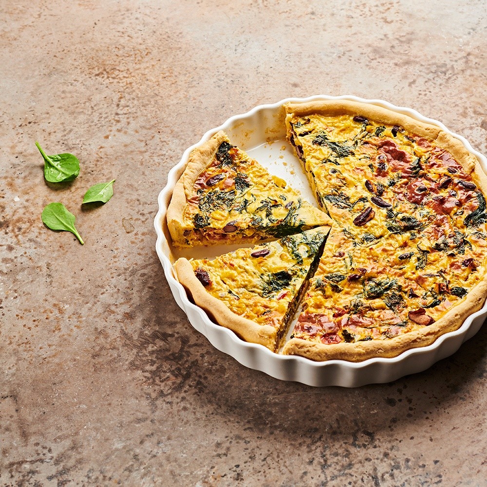 Quiche aux épinards et aux haricots rouges