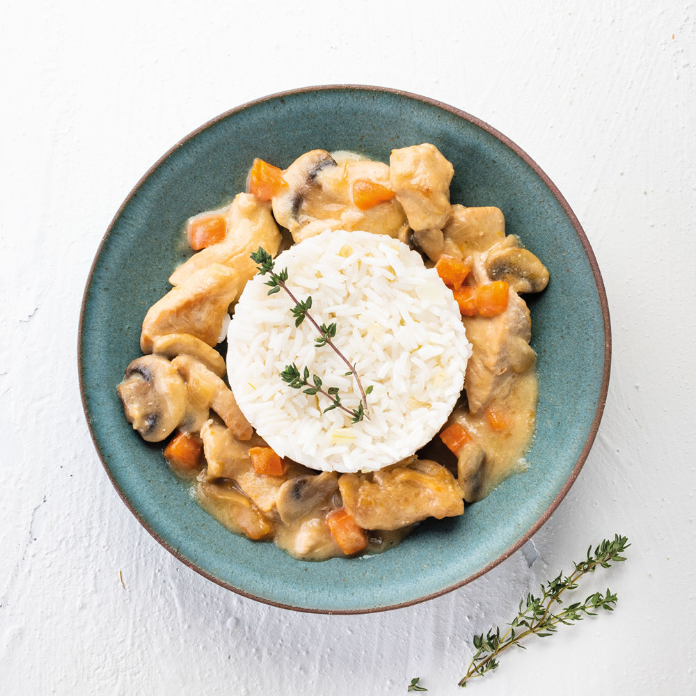 Blanquette de dinde à l'aveyronnaise riz pilaf