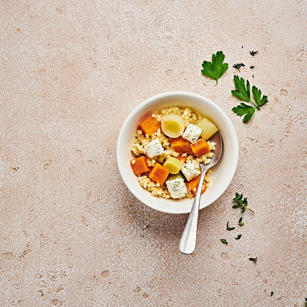 Salade de Sorgho, poireaux et patates douces