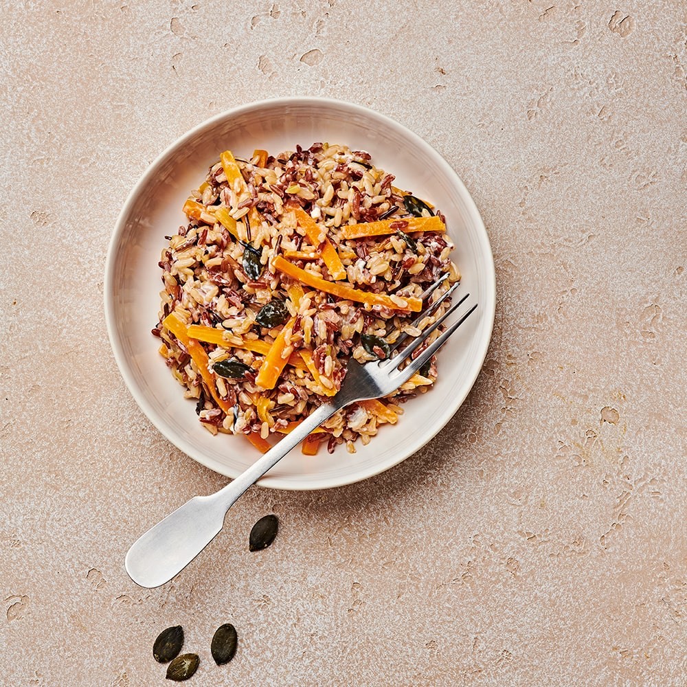 Trio de riz aux carottes et graines de courge