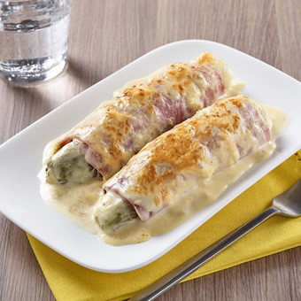 Endives gratinées au jambon texture entière