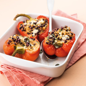 Poivrons farcis aux haricots azuki