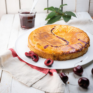 Gâteau basque à la cerise