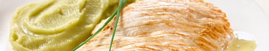 Escalope de dinde et sa purée de pois cassés