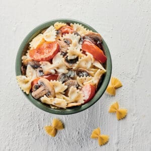 Farfalles aux champignons Boursin et tomate