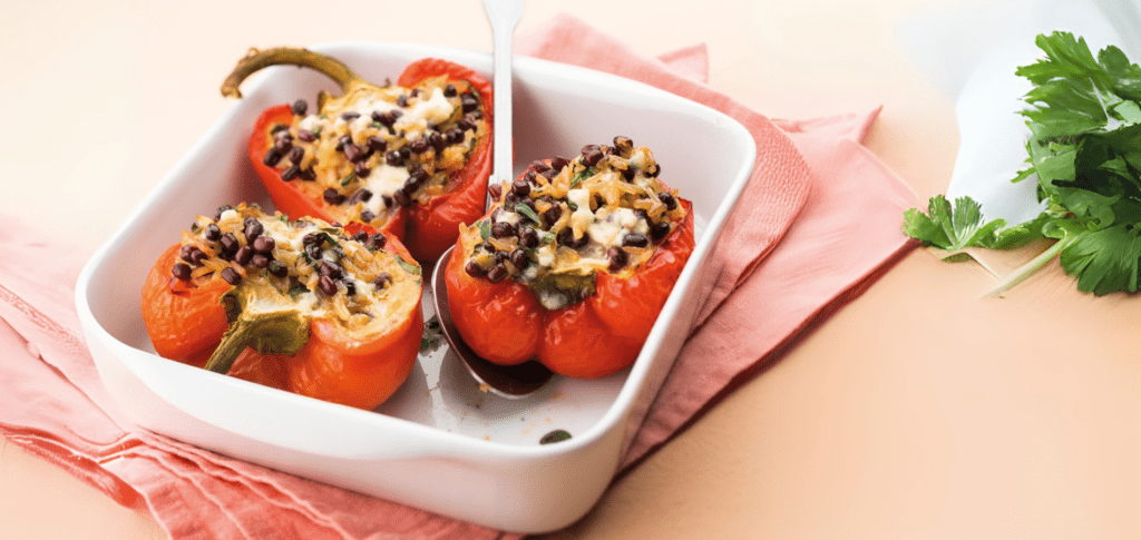 Poivrons farcis au haricots azuki